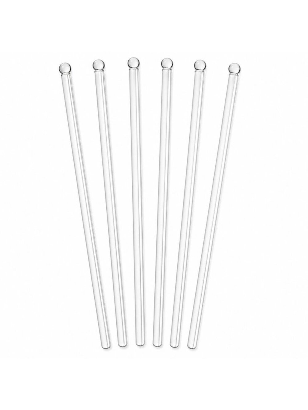 Glass Stir Sticks Set of 6 Reusable 8 Inch Cocktail Swizzle Sticks